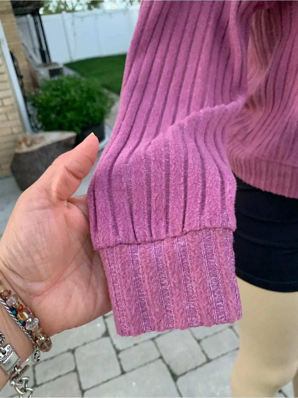 Sonoma mauve ribbed v-neck cardigan size L